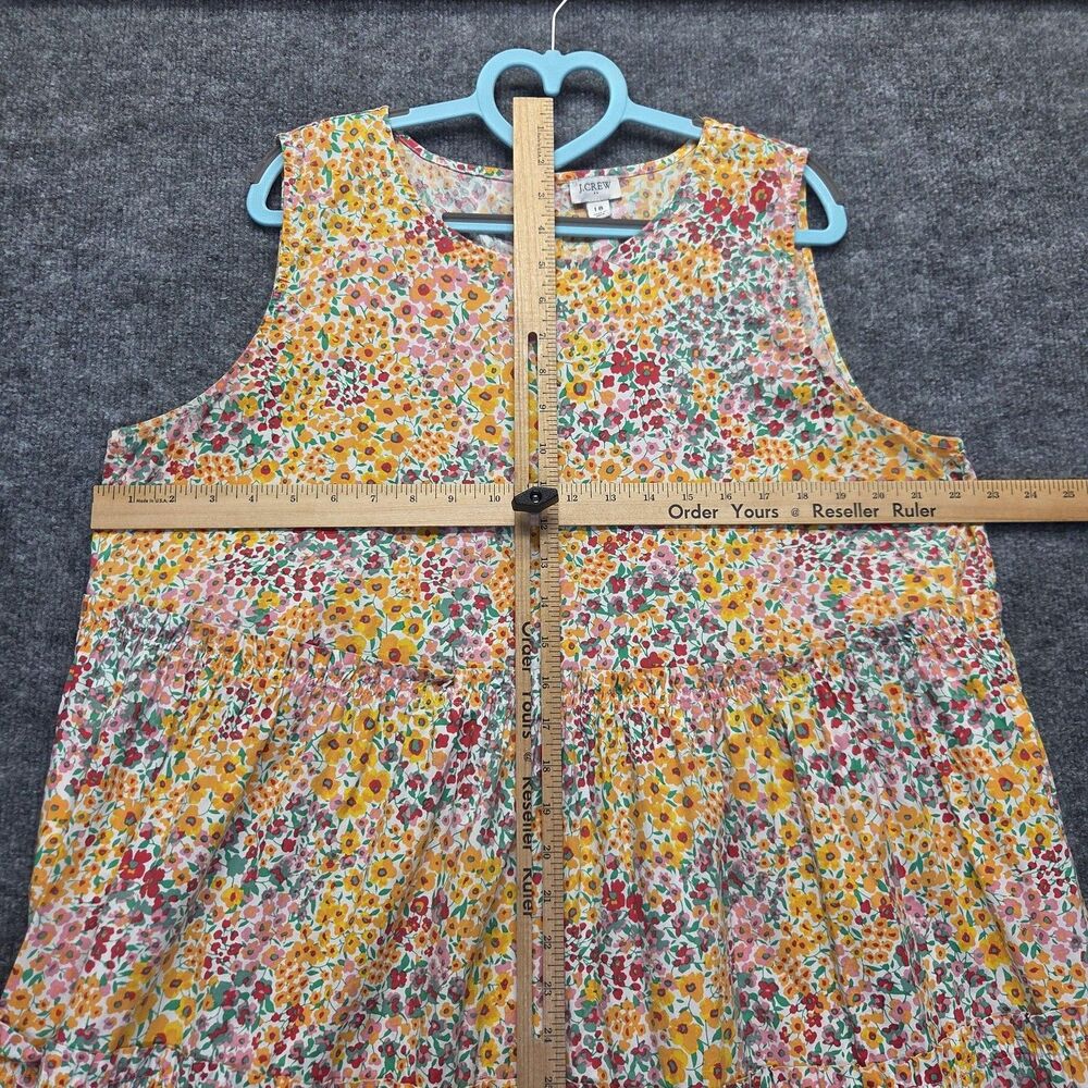 J.Crew Dress Womens 18 Multicolor Floral Sleeveless Tiered Midi Sundress Summer - Picture 8 of 11